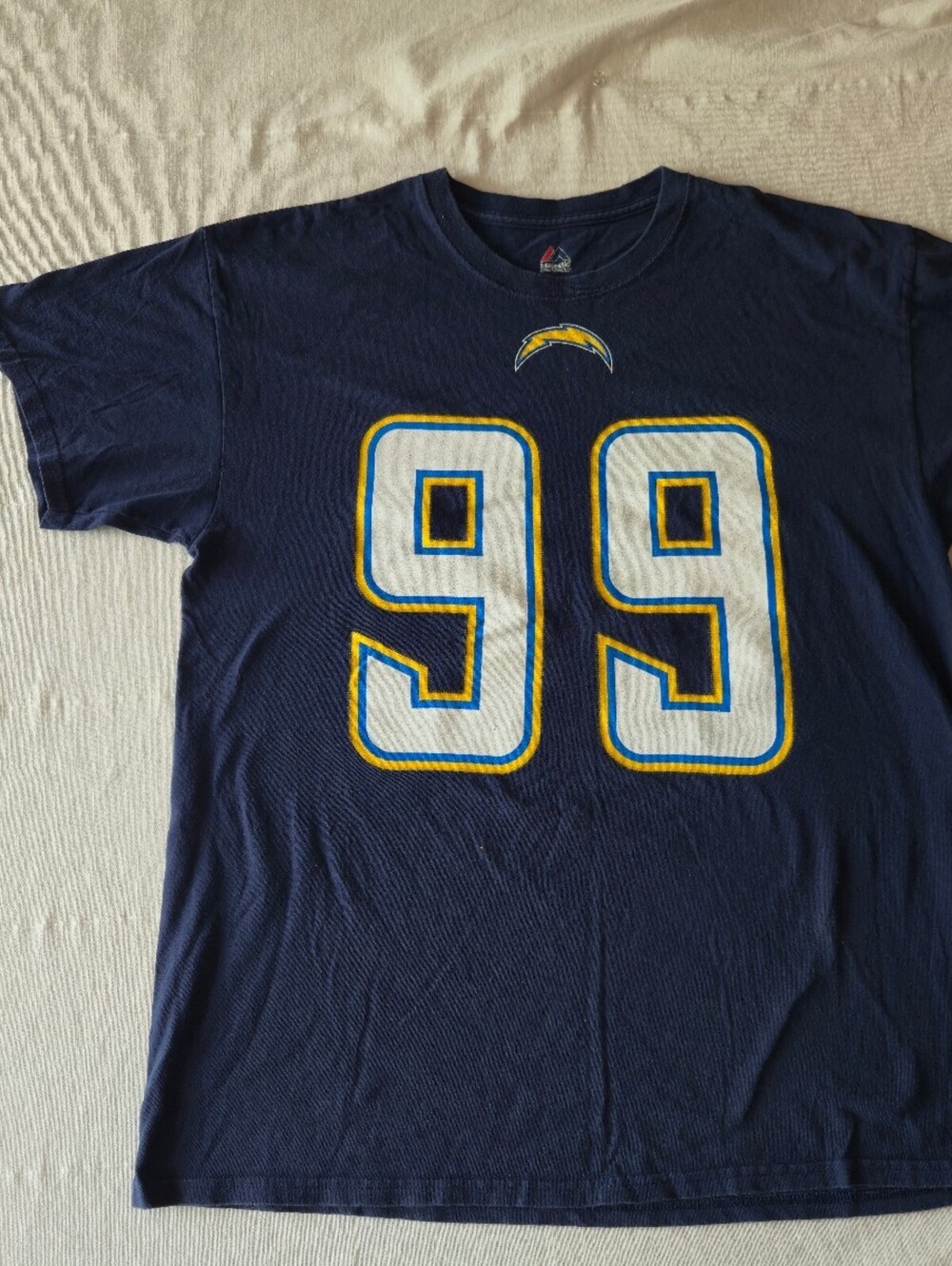 Majestic NFL San Diego Chargers Joey Bosa #99 Navy Blue T-Shirt Large